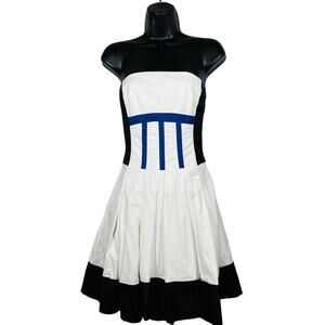 Karen Millen Strapless Mod Dress Party Cocktail Stripe - 4